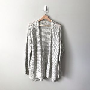 Loft Open Cardigan Sweater Heathered Gray XL